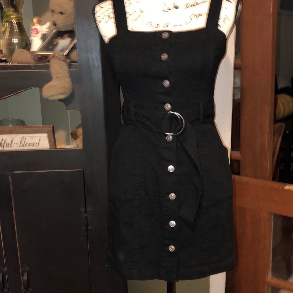 Divided black denim dress never worn